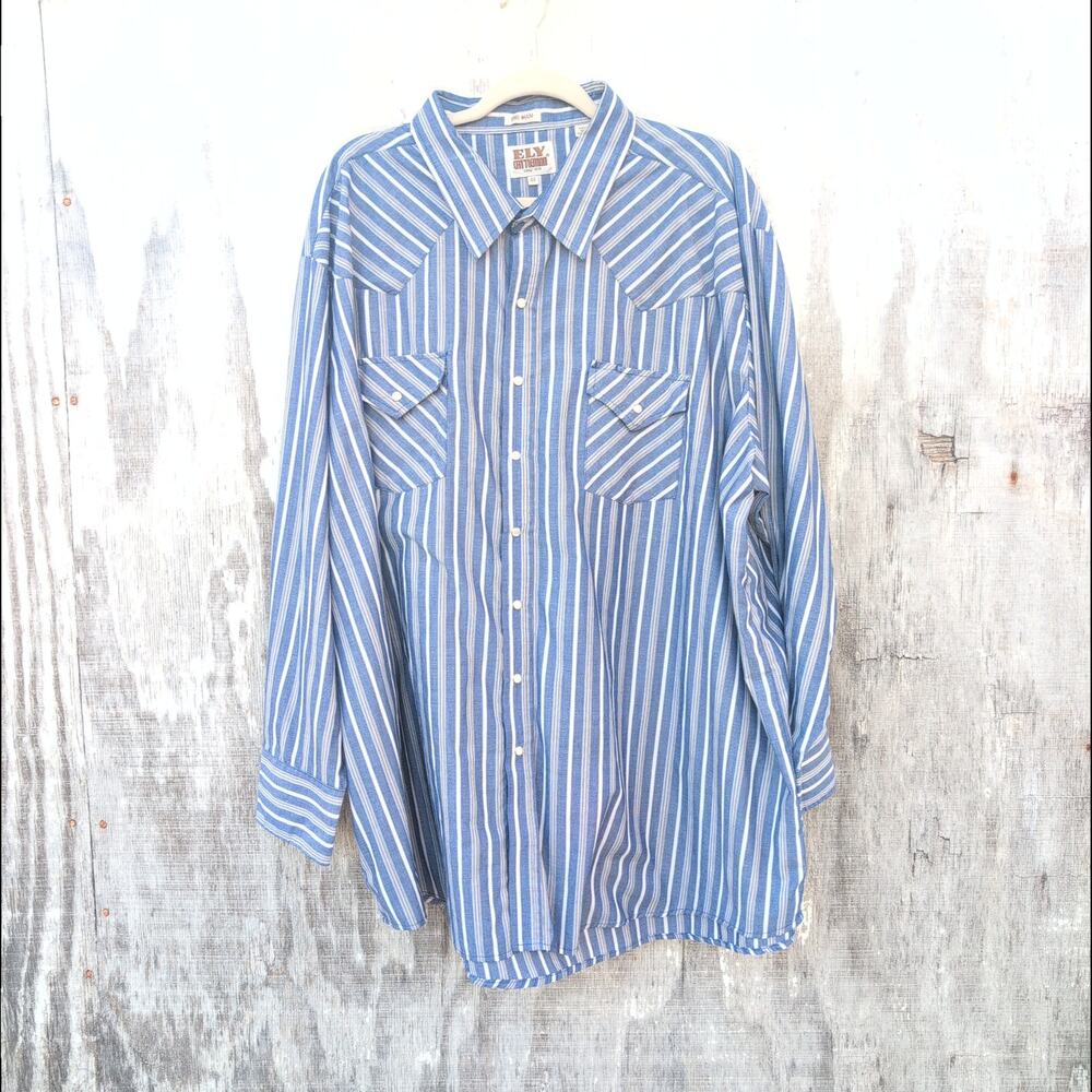 Vintage Ely Cattleman Big Man Western Pearl Snap FarmWorn Shirt Men's 4XL